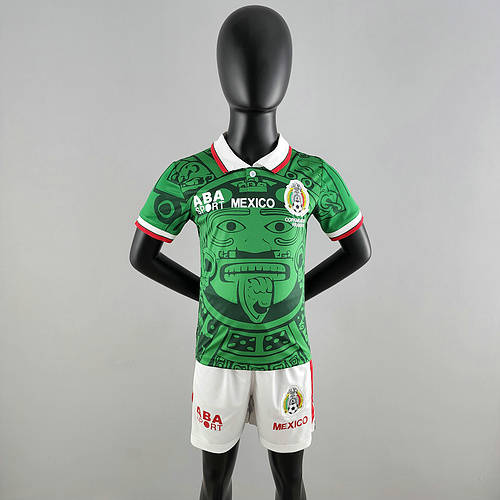1998 Mexico Home Retro Kids Cheap Soccer Jerseys