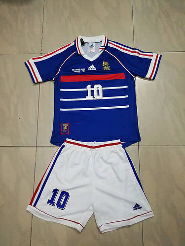 1998 France retro kids Cheap Soccer Jerseys