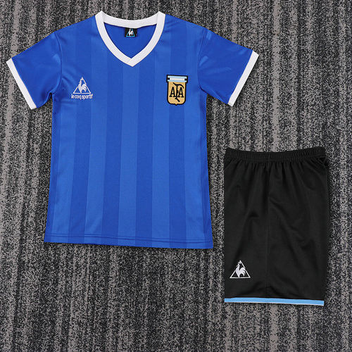1986 Argentina Away Retro Kids Cheap Soccer Jerseys