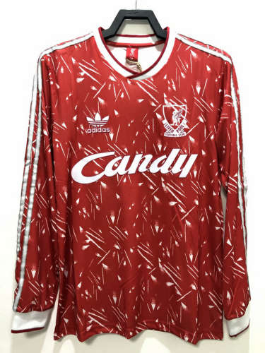 89-91 Liverpool Home Retro Long Sleeve Soccer Jerseys