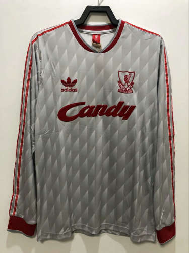 89-91 Liverpool Away Retro Long Sleeve Soccer Jerseys