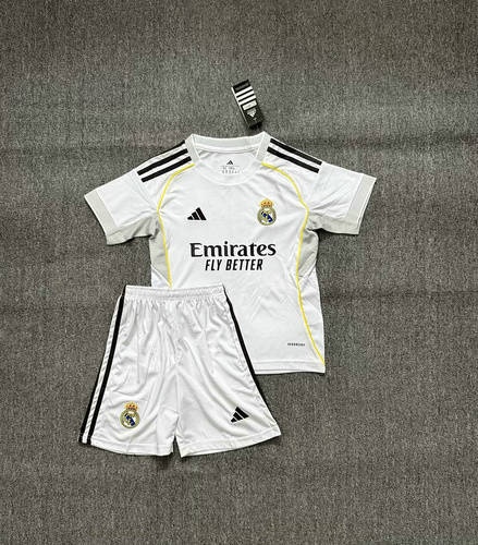 25-26 Real Madrid Home Kids Cheap Soccer Jerseys