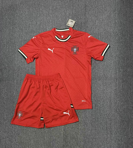 2025 Portugal Home Kids Cheap Soccer Jerseys