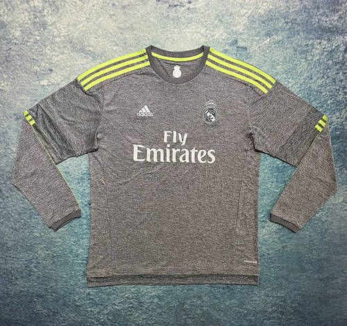 15-16 Real Madrid Away Long Sleeves Retro Cheap Soccer Jerseys