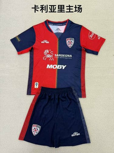 25-26 Cagliari Home Kids Cheap Soccer Jerseys