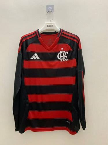 25-26 Flamengo Home Long Sleeve Cheap Soccer Jerseys