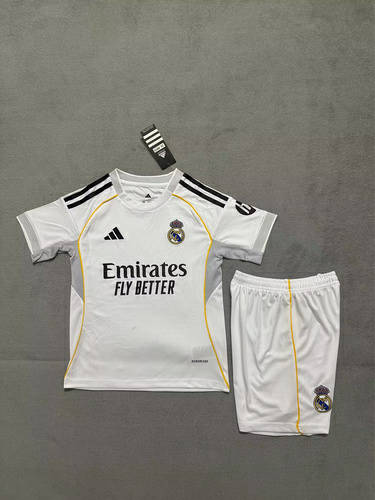 25-26 Real Madrid Home Kids Cheap Soccer Jerseys 