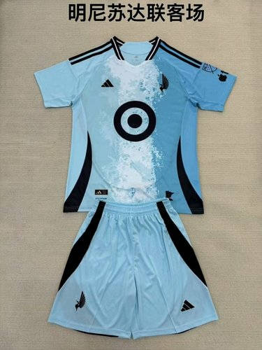 25-26 Minnesota United Away Kids Cheap Soccer Jerseys