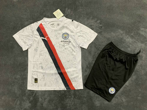 25-26 Manchester City Away Kids Cheap Soccer Jerseys