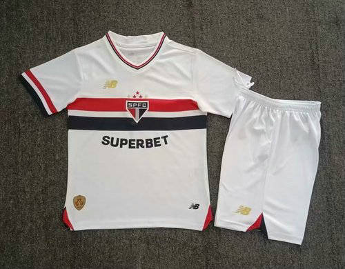 25-26 Sao Paulo Home Kids Cheap Soccer Jerseys
