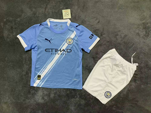25-26 Manchester City Home Kids Cheap Soccer Jerseys