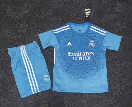 25-26 Real Madrid Goalkeeper Kids Cheap Soccer Jerseys 