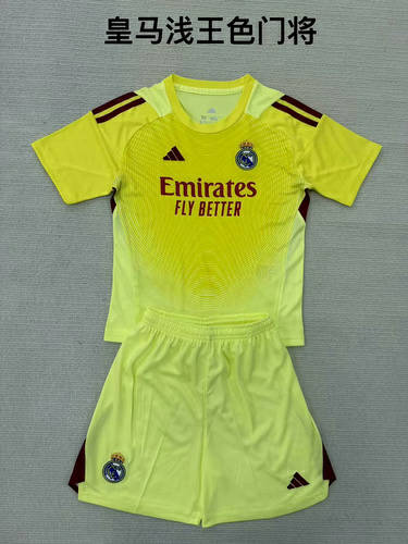 25-26 Real Madrid Goalkeeper Kids Cheap Soccer Jerseys