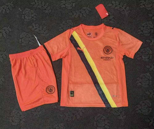 25-26 Manchester City Goalkeeper Kids Cheap Soccer Jerseys