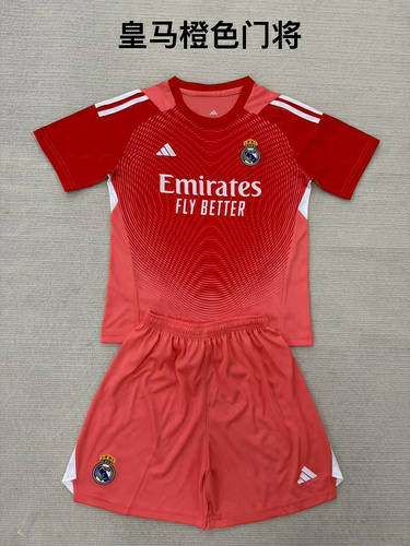 25-26 Real Madrid Goalkeeper Kids Cheap Soccer Jerseys