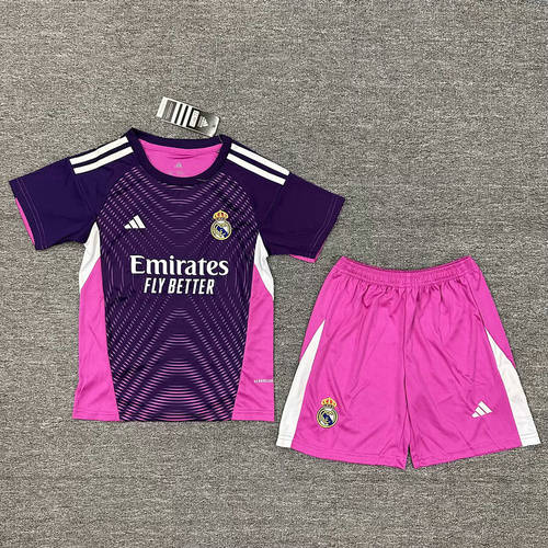 25-26 Real Madrid Goalkeeper Kids Cheap Soccer Jerseys
