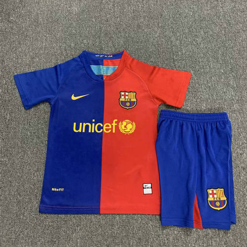08-09 Barcelona Home Retro Kids Cheap Soccer Jerseys