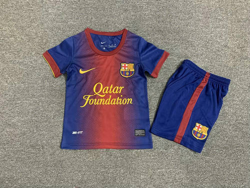 12-13 Barcelona Home Retro Kids Cheap Soccer Jerseys 