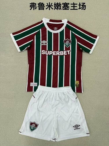25-26 Fluminense Home Kids Cheap Soccer Jerseys