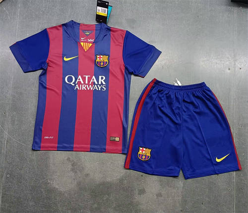 14-15 Barcelona Home Retro Kids Cheap Soccer Jerseys