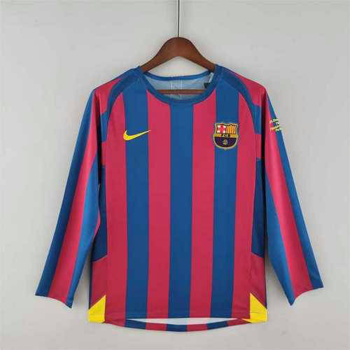 05-06 Barcelona Home Long Sleeve Cheap Soccer Jerseys