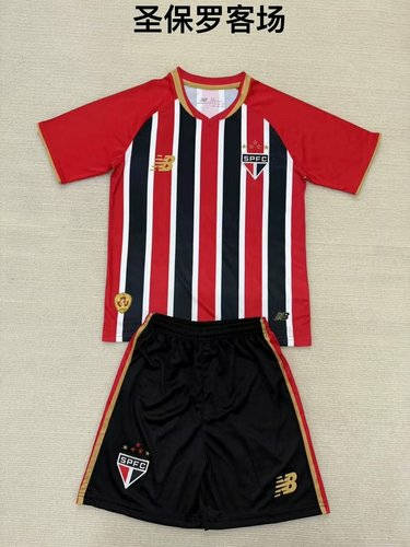 25-26 Sao Paulo Away Kids Cheap Soccer Jerseys