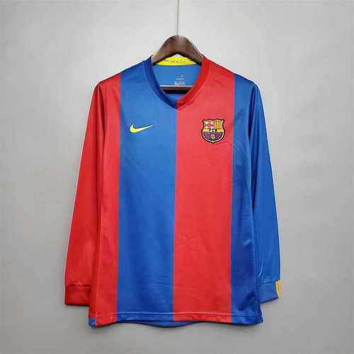 06-07 Barcelona Home Long Sleeve Cheap Soccer Jerseys 