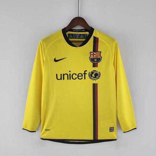 08-09 Barcelona Away Long Sleeve Cheap Soccer Jerseys