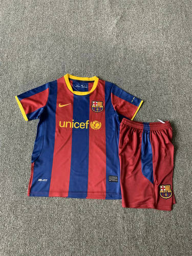 10-11 Barcelona Home Retro Kids Cheap Soccer Jerseys