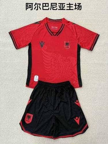25-26 Republic of Albania Home Kids Cheap Soccer Jerseys