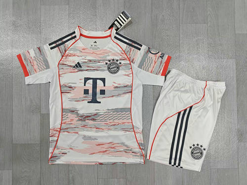 25-26 Bayern Away Kids Cheap Soccer Jerseys