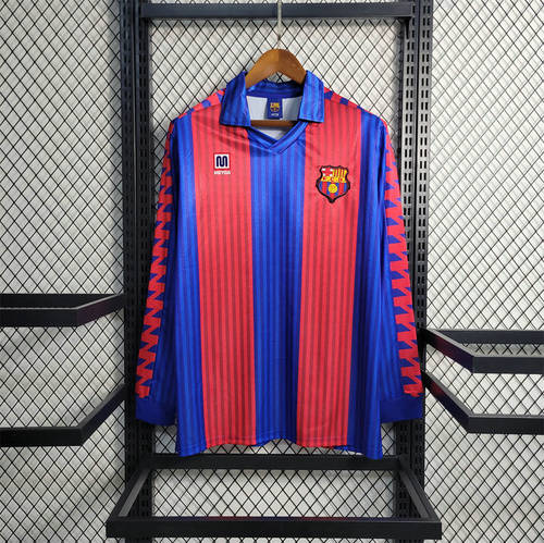 91-92 Barcelona Home Long Sleeve Cheap Soccer Jerseys