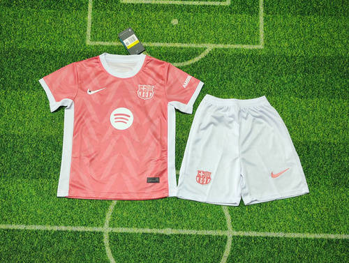25-26 Barcelona Special Kids Cheap Soccer Jerseys