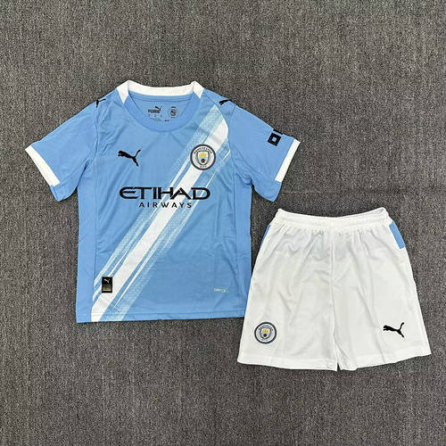 25-26 Manchester City Home Kids Cheap Soccer Jerseys