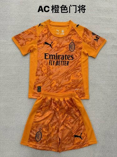 25-26 AC Milan Goalkeeper Kids Cheap Soccer Jerseys