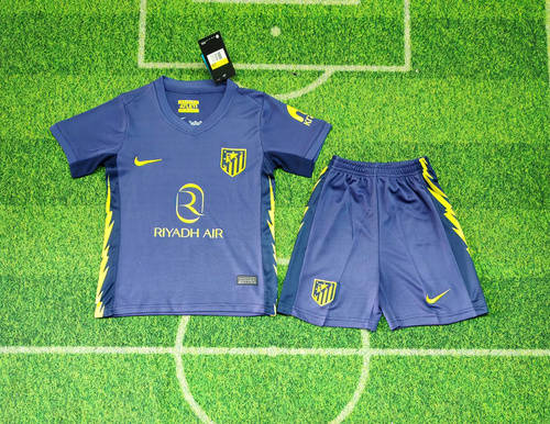 25-26 Atletico Madrid Away Kids Cheap Soccer Jerseys
