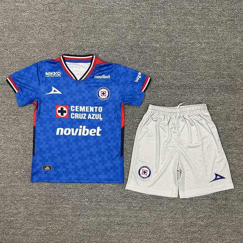 25-26 Cruz Azul Home Kids Cheap Soccer Jerseys