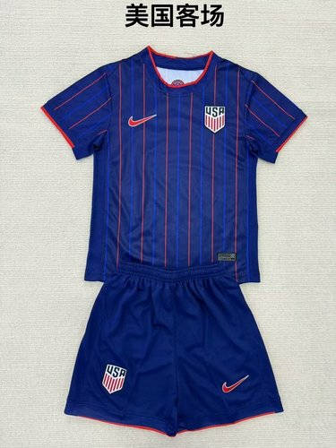 25-26 USA Away Kids Cheap Soccer Jerseys