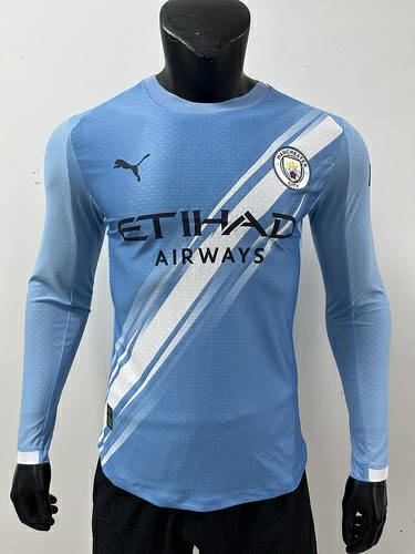 25-26 Manchester City Home Long Sleeve Cheap Soccer Jerseys