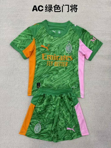 25-26 AC Milan Goalkeeper Kids Cheap Soccer Jerseys