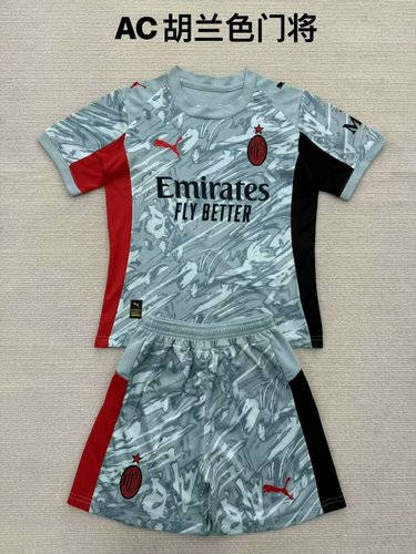 25-26 AC Milan Goalkeeper Kids Cheap Soccer Jerseys