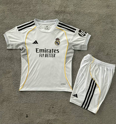 25-26 Real Madrid Home Kids Cheap Soccer Jerseys