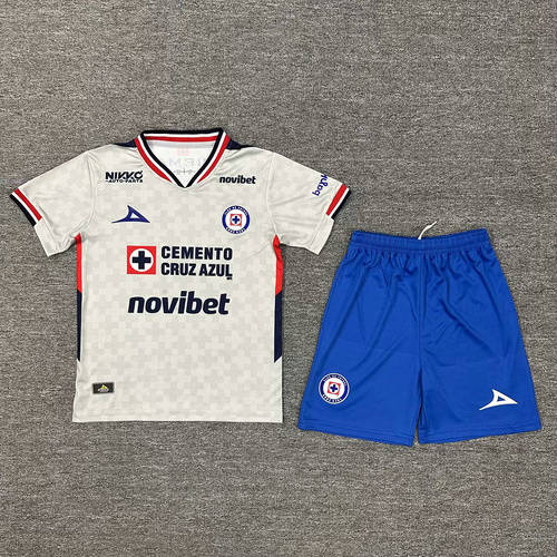 25-26 Cruz Azul Away Kids Cheap Soccer Jerseys