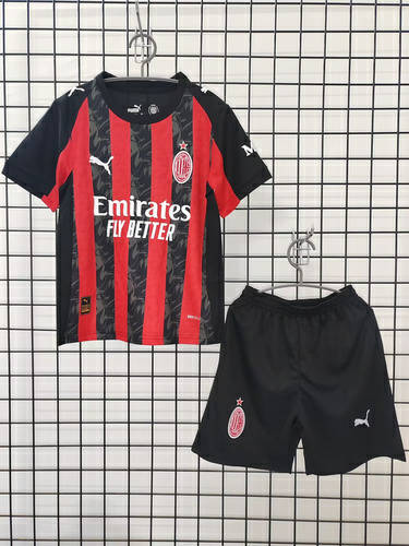 25-26 AC Milan Home Kids Cheap Soccer Jerseys