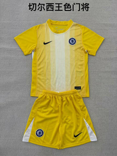 25-26 Chelsea Goalkeeper Kids Cheap Soccer Jerseys