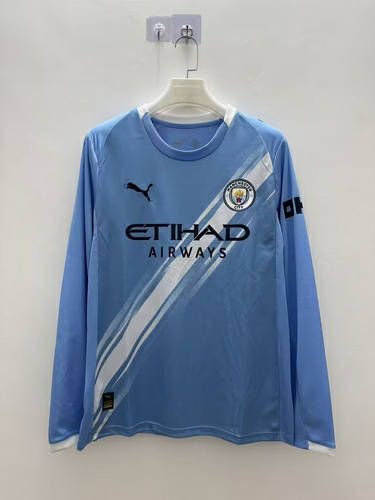 25-26 Manchester City Home Long Sleeve Cheap Soccer Jerseys