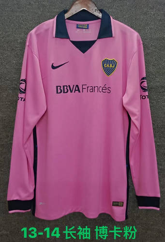 13-14 Boca Juniors Long Sleeves Retro Cheap Soccer Jerseys