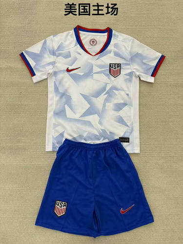 25-26 USA Home Kids Cheap Soccer Jerseys