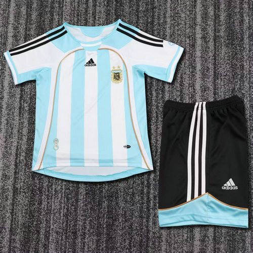 2006 Argentina Home Retro Kids Cheap Soccer Jerseys