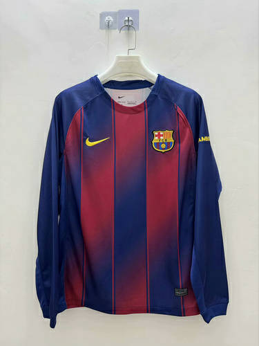 25-26 Barcelona Home Long Sleeve Cheap Soccer Jerseys